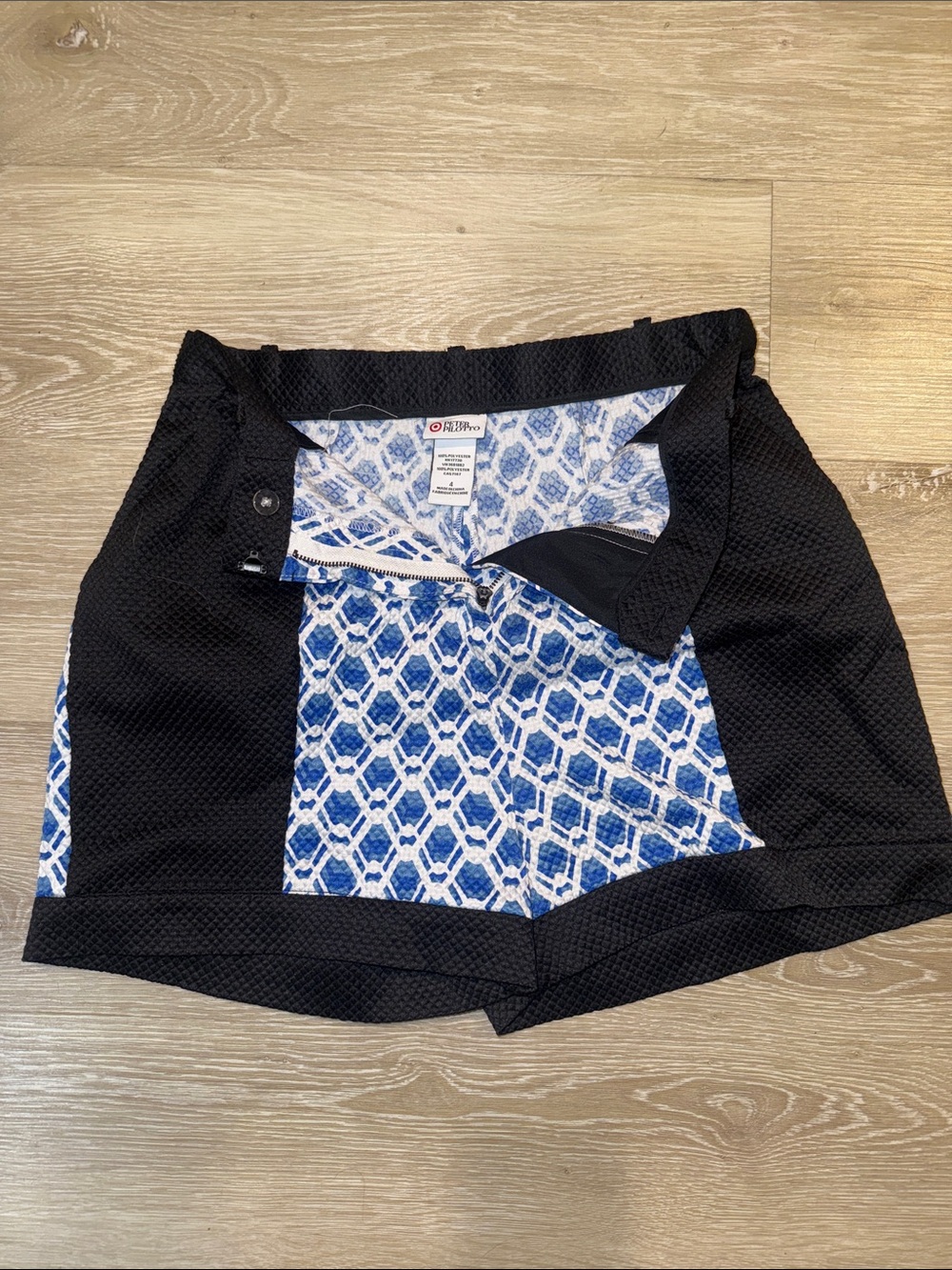 Peter Pilotto for Target Black Skort with Blue Patterned Inner Panel